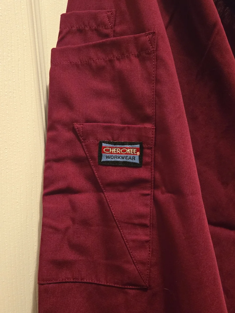 Cherokee Men's Burgandy Wine Elastic-Waist Scrub Pants 5XL